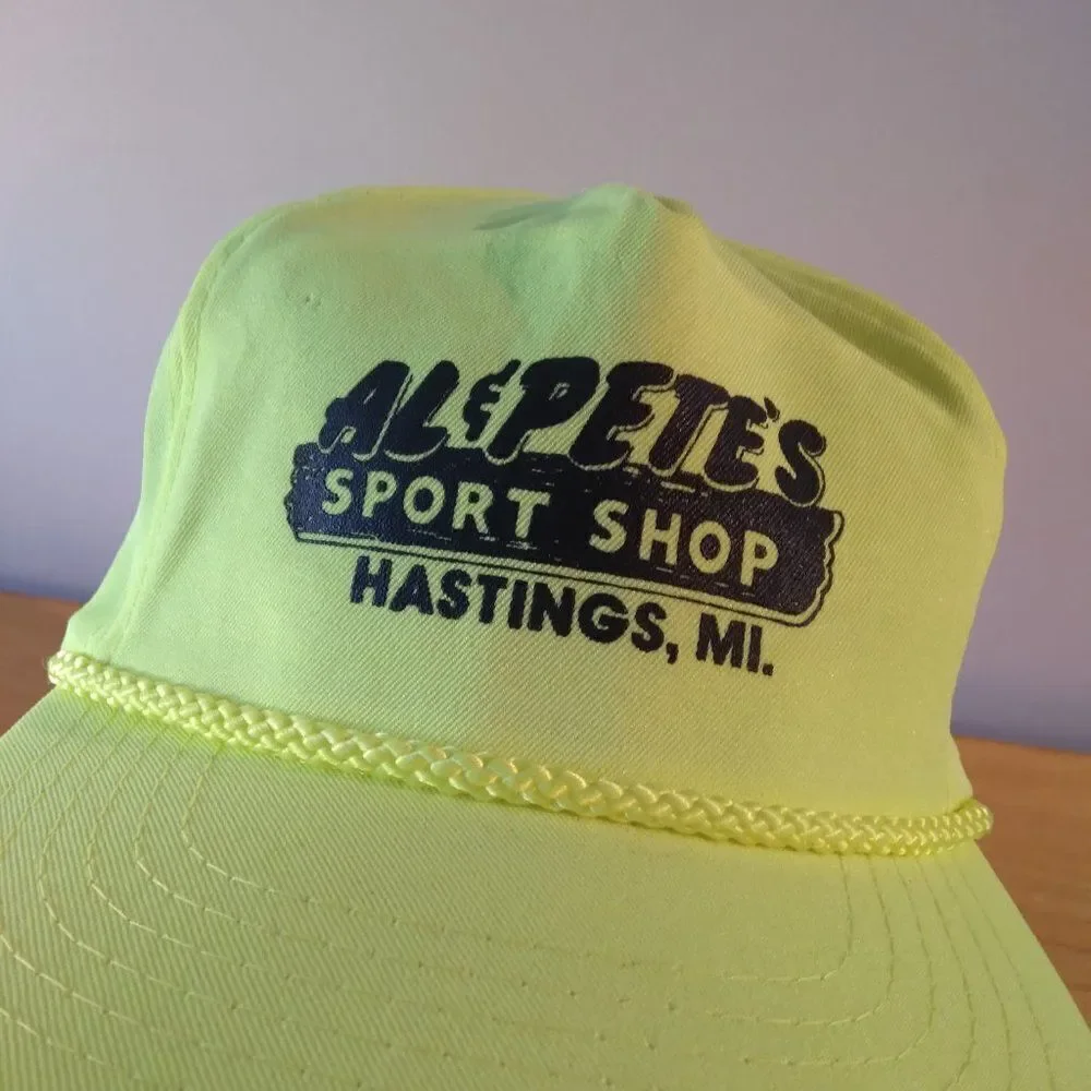 Vintage Al & Pete's Sport Shop Neon Rope Snap Back Trucker Hat